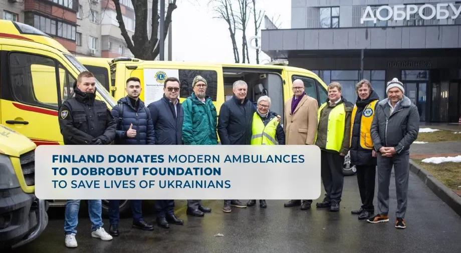 Finland donates modern ambulances to Dobrobut Foundation to save lives of Ukrainians